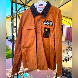 American Rag Work Jacket Men’s (large) custom patches (cryptozoology) looks new!